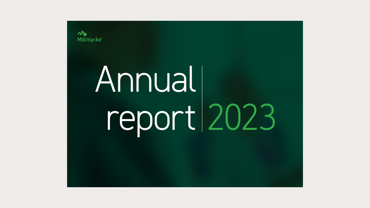 Omslag på Mölnlyckes Årsrapport 2023