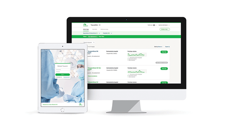 ett online-verktyg för hantering av våra kundanpassade set, riktat till hälso- och sjukvårdspersonal