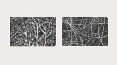 Exufiber jämfört med Aquacel fiberförband under ett mikroskop